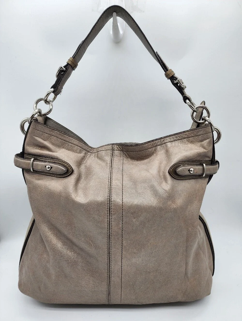 Coach Colette Metallic Leather Hobo Bag Gold Silver 16442 Y2K Vintage 2010